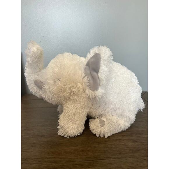 Levtex Baby White‎ Long Haired Elephant Plush 10.5" - Picture 3 of 6